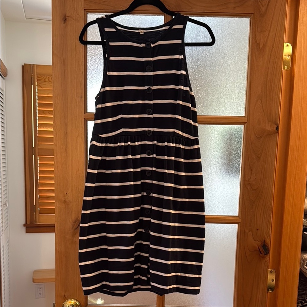 J. Crew Striped Sleeveless Dress - Blue and White